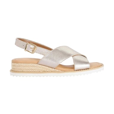Dune London - "Lemesos" Sandalen für Damen, Leder, Flach (Gold)