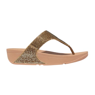 Fit Flop - "Lulu" Diskokugel Sandalen für Damen, Zehentrenner, Keilabsatz (Gold)