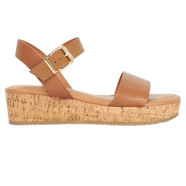 Dune London - Sandalen für Damen, Leder, Plattform-Absatz (Hellbraun)