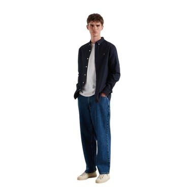 Farah - "Milners" Button-Down-Hemd für Herren, Oxford-Stil, Langärmlig (Marineblau Marl meliert)