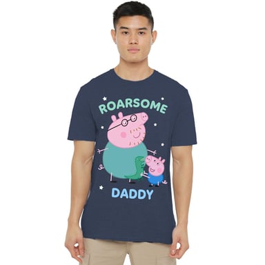 Peppa Pig - "Roarsome" T-Shirt für Herren/Damen Unisex (Marineblau Meliert)