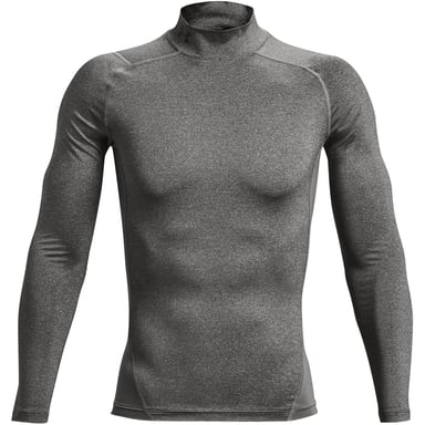 Under Armour - Base Layer Oberteil für Herren, Stehkragen, HeatGear, Raglan langärmelig (Kohlen-Schwarz)