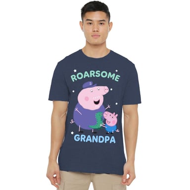 Peppa Pig - "Roarsome" T-Shirt für Herren/Damen Unisex (Marineblau Meliert)