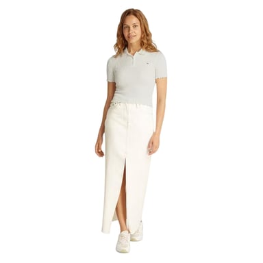 Tommy Jeans - Poloshirt für Damen, Gesmockt, Schmal (Ecru)