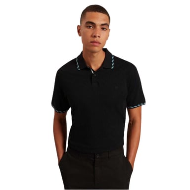 Ted Baker - Poloshirt für Herren, Jacquard, kurzärmlig (Schwarz)