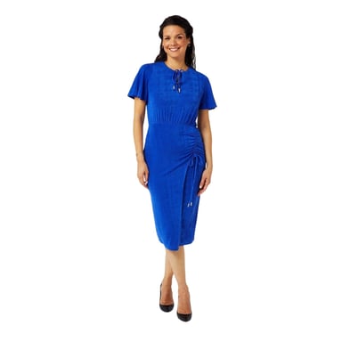 Biba - Midikleid für Damen, Tropfenausschnitt, Jersey (Blau)