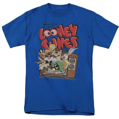 Looney Tunes - "Saturday Mornings" T-Shirt für Herren/Damen Unisex, meliert (Königsblau)