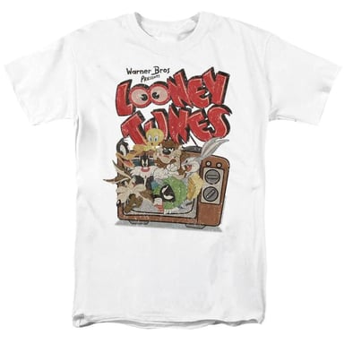 Looney Tunes - "Saturday Mornings" T-Shirt für Herren/Damen Unisex, meliert (Weiß)