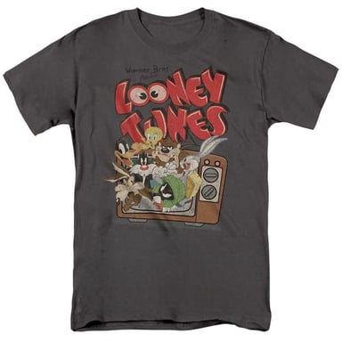 Looney Tunes - "Saturday Mornings" T-Shirt für Herren/Damen Unisex, meliert (Holzkohle)