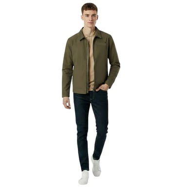 Jack Wills - Varsity-Jacke (US-College-Stil) für Herren, Mit Kragen (Oliv)