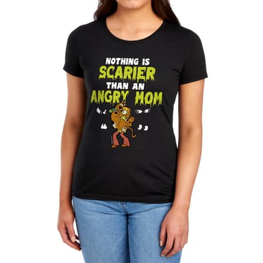 Scooby Doo - "Nothing Scarier Shaggy Womens" T-Shirt für Damen, Muttertag, Anliegend (Schwarz)