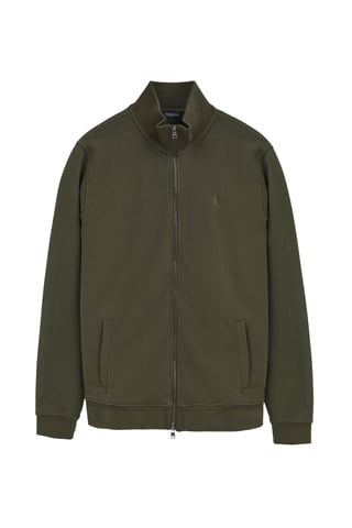 Sweatshirt mit Reißverschluss, hohem Kragen und Rigby Go Stickerei militärgrün