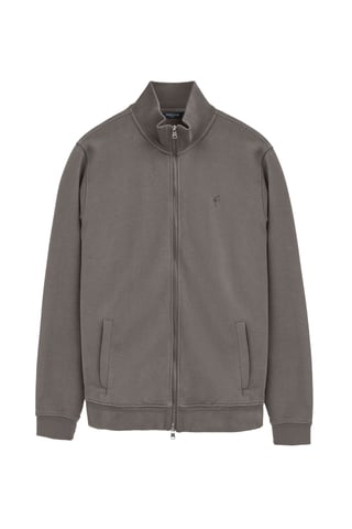 Sweatshirt mit Reißverschluss, hohem Kragen und Rigby Go Stickerei asphaltgrau