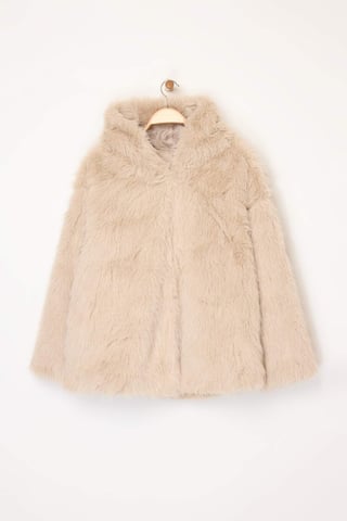 Trendyol Curve Damen Beige Einfarbig Lang Oversize Große Größen Mäntel