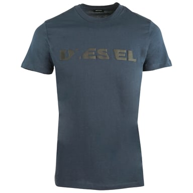 Diesel T-Diego-Brok Ripped Logo Navy T-Shirt
