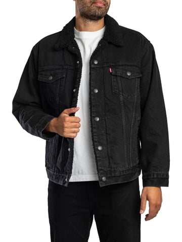 Levi's Sherpa-Jacke Mit Lockerer Passform, Schwarz