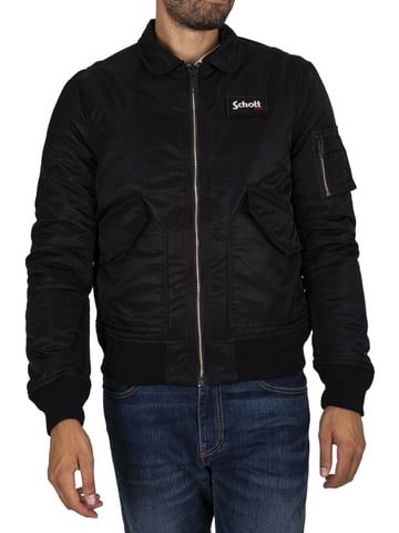 Schott Abnehmbare Bomberjacke, Schwarz