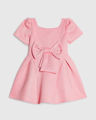 River Island Mini Skaterkleid für Mädchen Rosa Glitzer-Schleife
