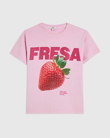 River Island Mädchen-T-Shirt Rosa mit Glitzer Fresha Erdbeere