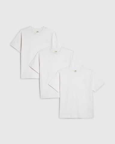 River Island Jungen-T-Shirts Weiß RR 3er-Pack Rundhalsausschnitt