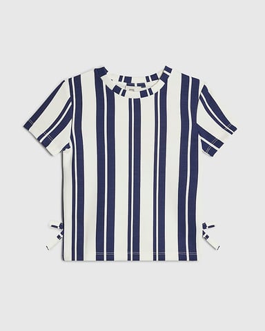 River Island Mädchen-T-Shirt Weiß Premium-Streifen-Schleife