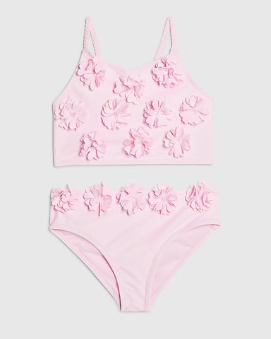 River Island Mini Tankini-Set für Mädchen Pink mit Blumen Premium 2-teilig