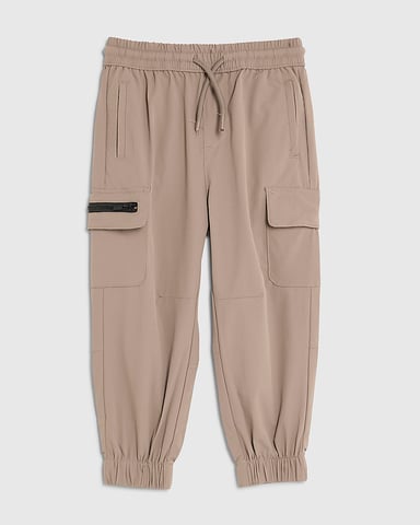River Island Mini Jungen-Cargohose Beige Reißverschluss Utility-Taschen