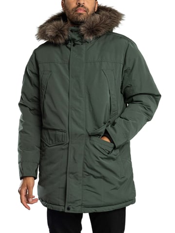 Superdry Everest Kunstpelz-Parkajacke, Grün