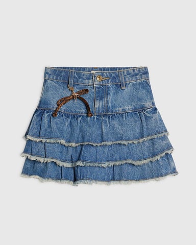 River Island Mädchen Rara Rock Blau Denim & Schleifen-Schlüsselanhänger
