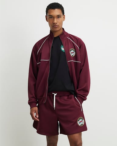 River Island Herren-Tracktop Rot Pony Regular Fit Trikot