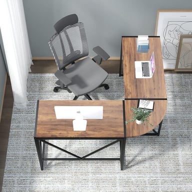 Furnilux Oasis Eckschreibtisch schwarz 135x45x75 cm