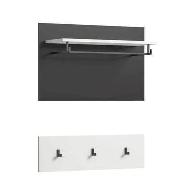 Furnilux Flurpaneel weiße Garderobe mit Ablagefach und Haken 80x73x27 cm