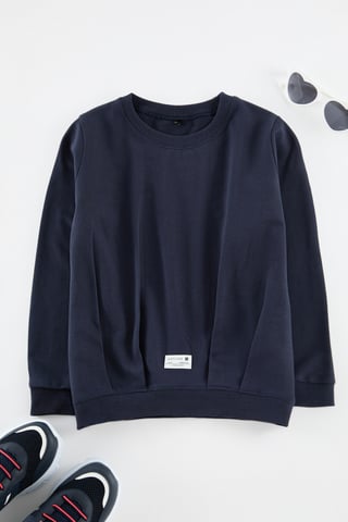 TRENDYOLKIDS Jungen Dunkelblau Einfarbig Lang Regular Fit Sweatshirts