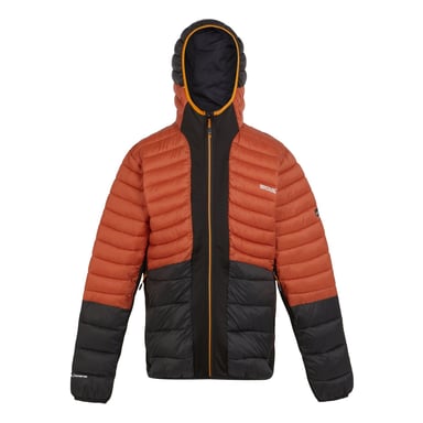 Regatta Herren Kapuzen-Hybrid-Steppjacke mit Reißverschlusstasche in RedOchre/Blk