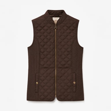 Joules Minx Damen-Steppweste Schokoladenbraun