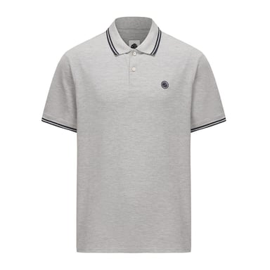 Pretty Green Barton Polohemd für Herren in Graumeliert
