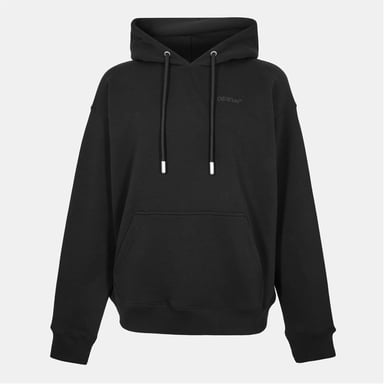 Off-White Herren Oversize-Fit Sweatshirt mit Kapuze und überschnittenen Schultern in Schwarz-Schwarz