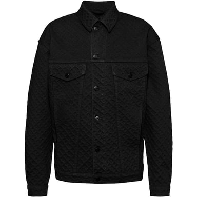 Boss Herren-Truckerjacke mit Kragen, Regular Fit, Schwarz 001