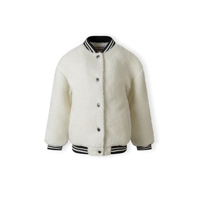 Minoti Baseballjacke für Mädchen mit Druckknopfverschluss in Cremeweiß