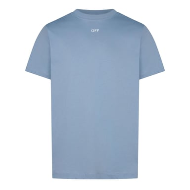 Off-White Damenhemd mit schmaler Passform und kurzen Ärmeln in verwaschenem Denim