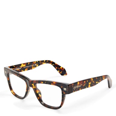 Off-White Accessories Style 7W rechteckige Vollrand-Sonnenbrille in Havana