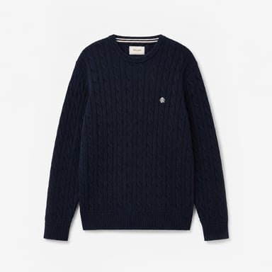 Joules Cable Crew Herrenpullover Marineblau