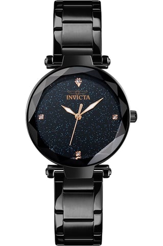 Invicta Celestial 70329 Damenuhr - Quarzwerk - Metall mit schwarzem Zifferblatt - 34 mm