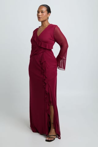 Plus Wickel-Maxikleid mit Rüschendetail