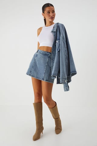 MissPap Jeans-Minirock mit hoher Taille