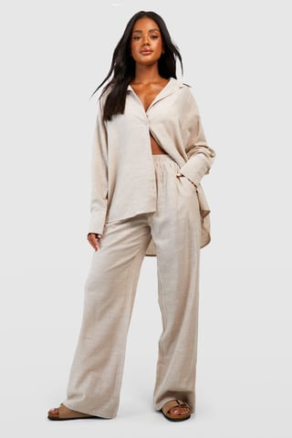Baumwoll-Pyjamahose mit Ton-in-Ton-Nadelstreifen