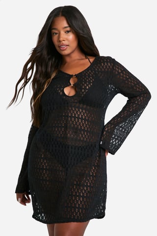 Plus-Size-Strandkleid mit O-Ring-Detail