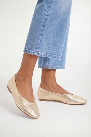 Malia Ballerinas aus Kunstleder mit Flechtdesign und runder Zehenpartie