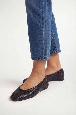 Malia Ballerinas aus Kunstleder mit Flechtdesign und runder Zehenpartie