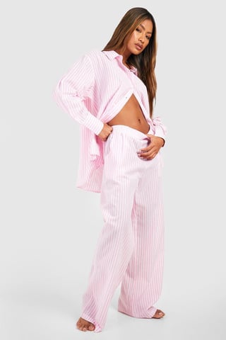 Baumwoll-Pyjamahose mit Nadelstreifen